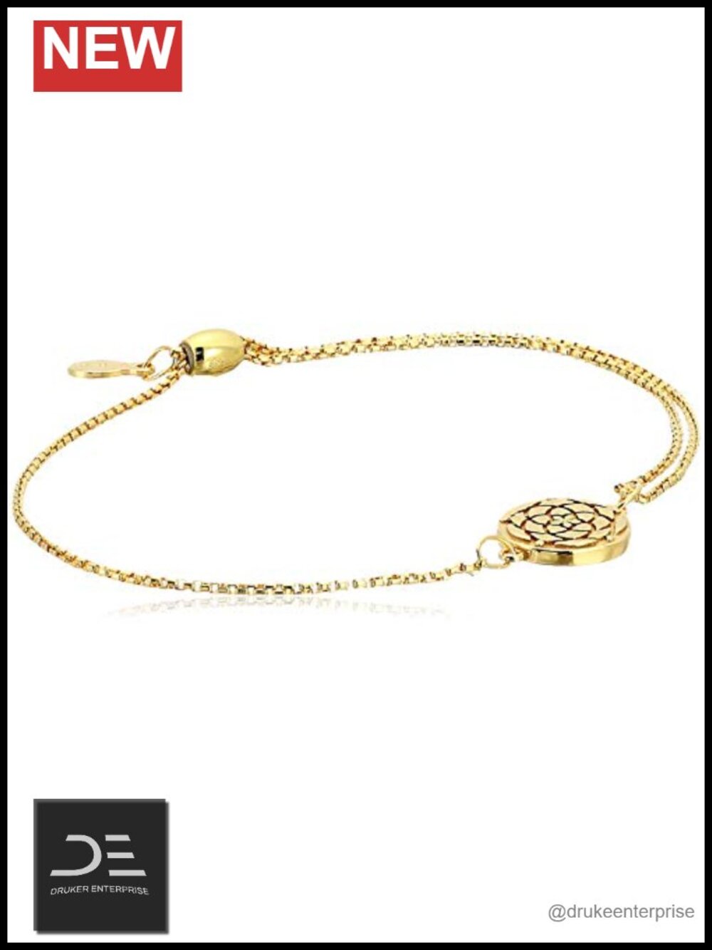 Alex and Ani New Beginnings Gold Plated Silver Pull Chain Bracelet